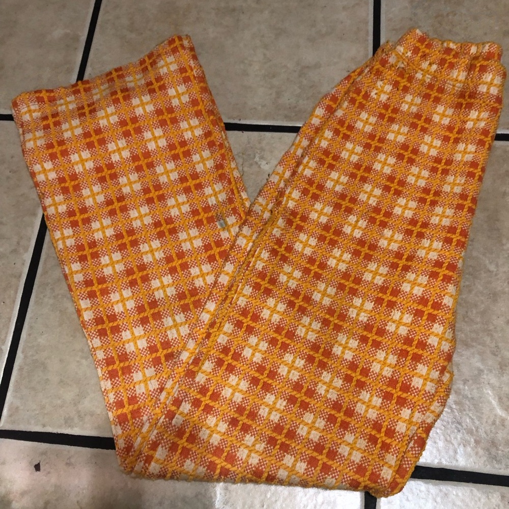 Orange flared pants